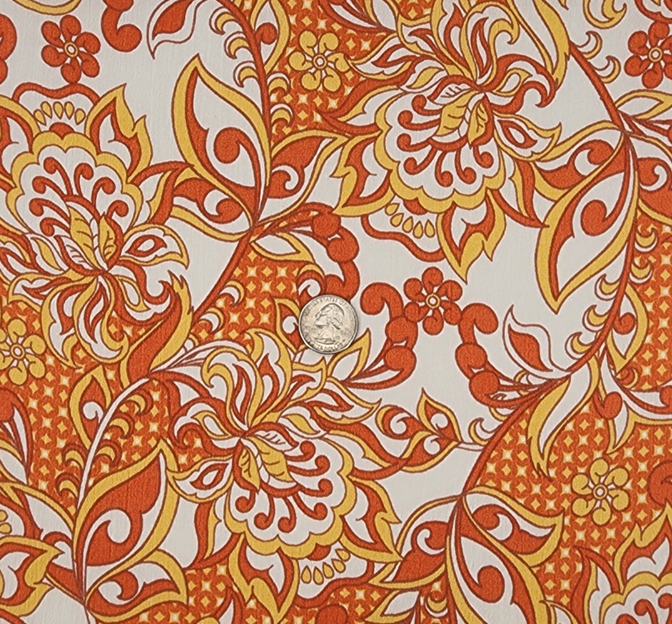 Rayon Crinkle 1D1675 Orange Rayon Fabric - Orange Crinkle Texture, 50/52" Width