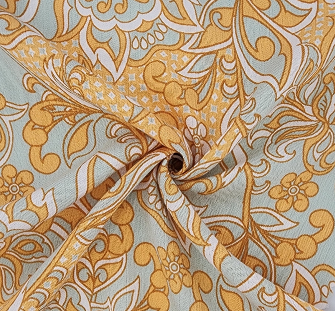 Rayon Crinkle 1D1675 Rayon Fabric - Yellow, Crinkle Texture, 50/52" Width
