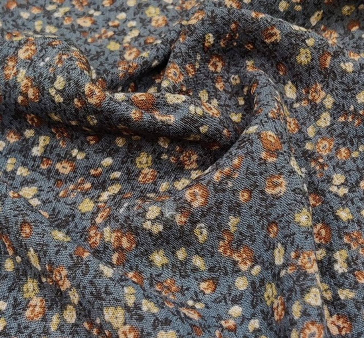 1 Yard Rayon Crinkle Asphalt Gray Woven Fabric, 52/53″ Wide 100% Rayon