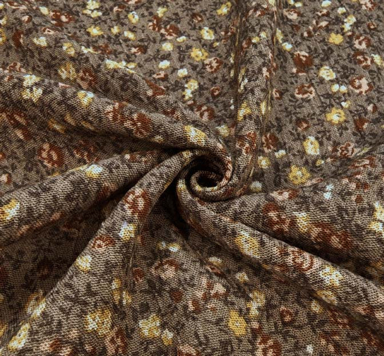 1 Yard Rayon Crinkle Mocha Fabric for Dresses Blouses Skirts 50 52 Width