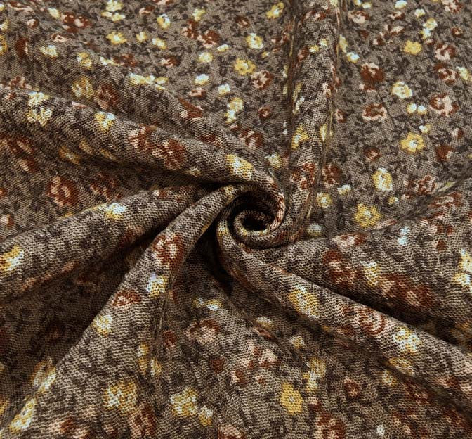 Rayon Crinkle 1A535 Rayon Fabric - Mocha, Crinkle Texture, 50/52" Width (1 Yard)