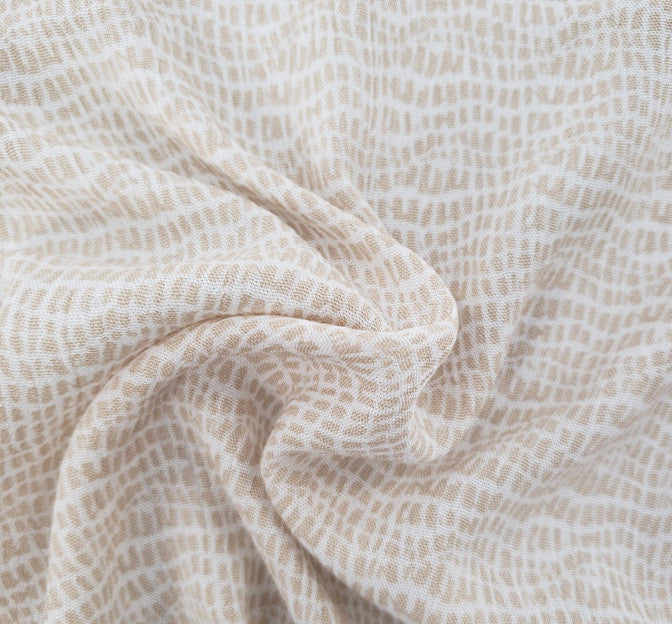 Rayon Crinkle 1D1164 100 Percent Rayon Fabric - Beige Crinkle Texture, 50/52" Width