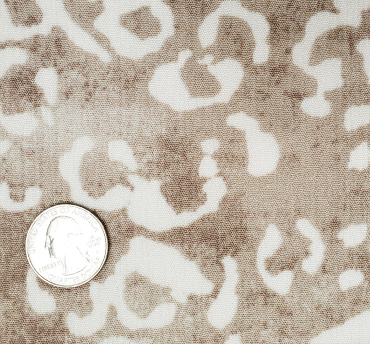 1 Yard Dark Taupe/Ivory Crinkle Rayon Woven Fabric 50/52 Inch Wide for Sewing and Apparel