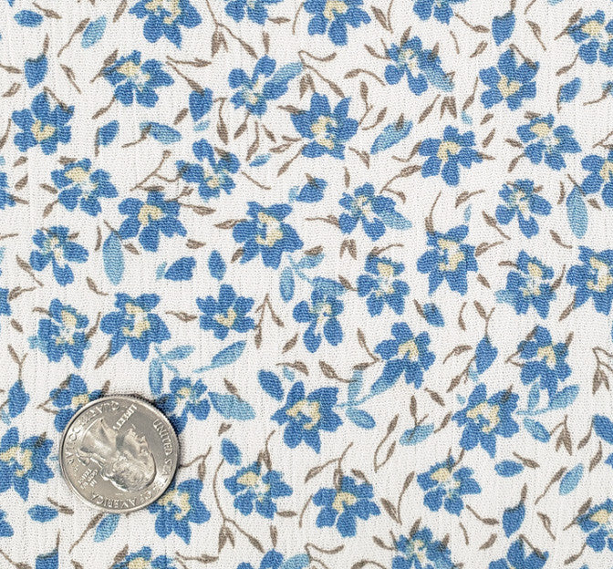 Rayon Crinkle 1D1435 Rayon Fabric - Ultramarine Crinkle Texture, 50/52" Width (1 Yard)