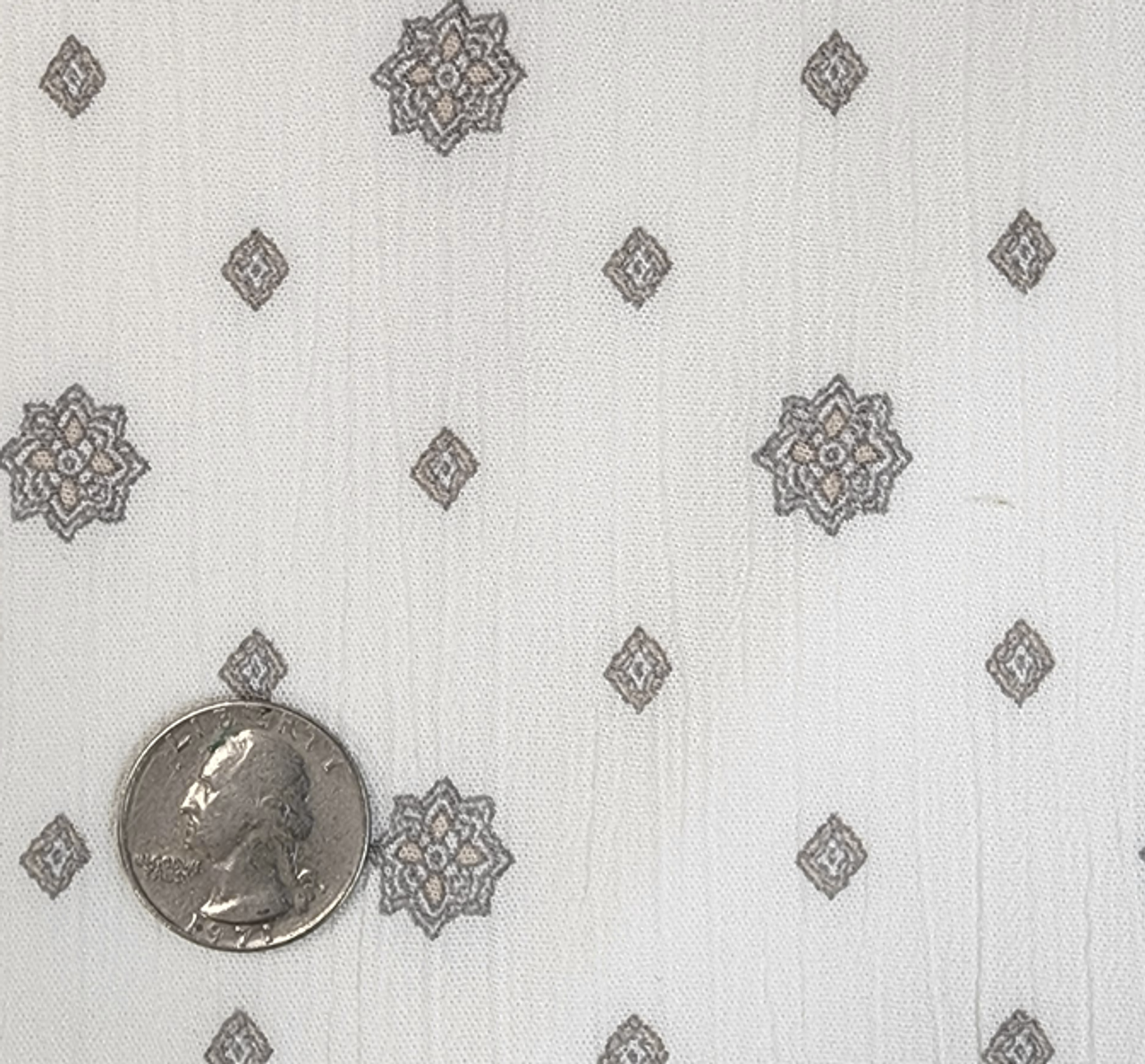 1 Yard Ivory Rayon Crinkle Fabric 50/52" Wide Lightweight Woven Crepon for Blouses