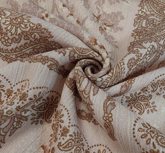 Rayon Crinkle 1D1478 Rose Dust Rayon Fabric - Rose Dust, Crinkle Texture, 50/52" Width