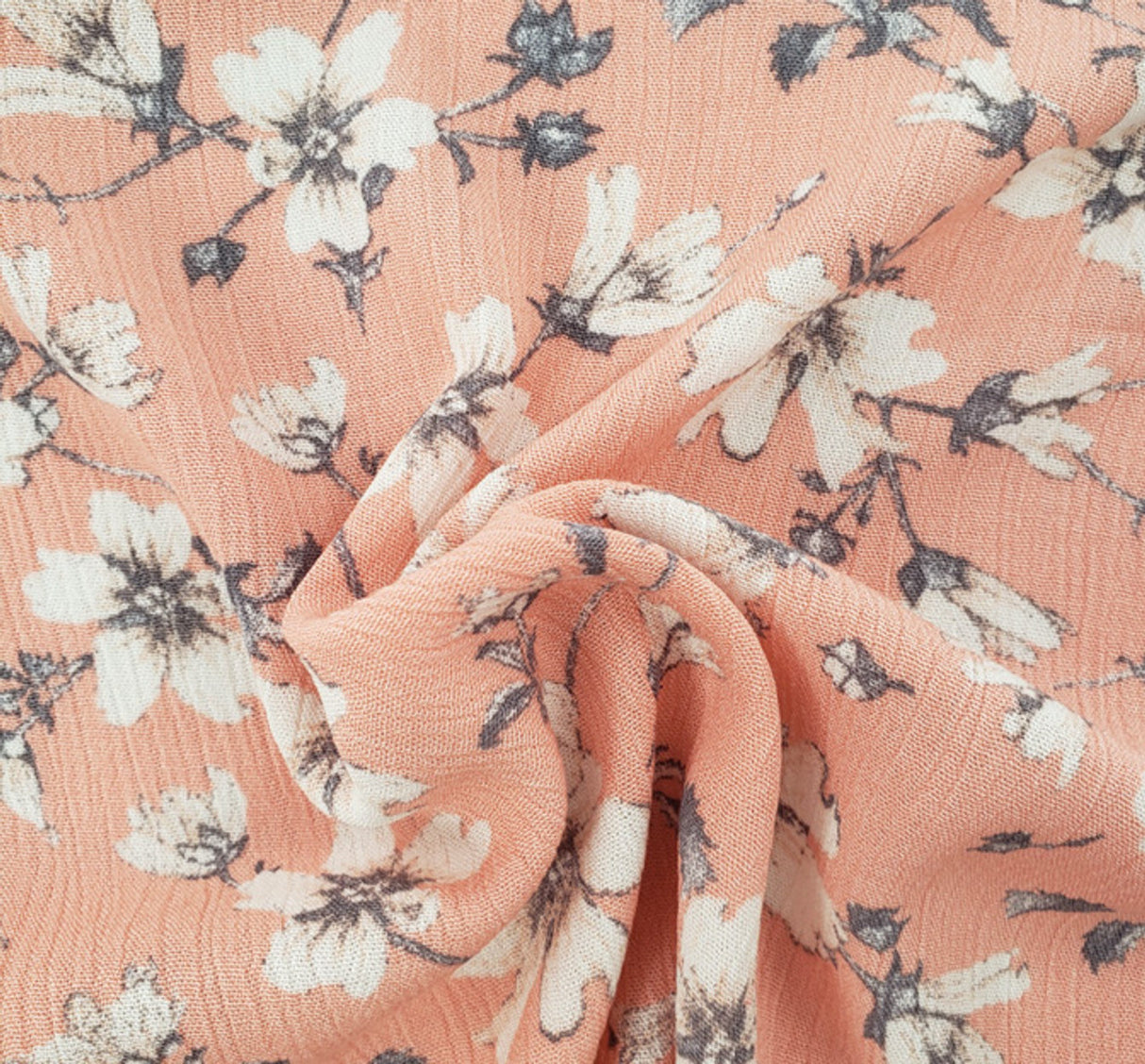 1 Yard Lightweight 50/52" Wide Crepon for Dresses & Skirts Coral Rayon Crinkle Fabric