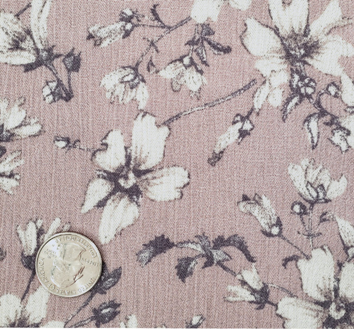 1 Yard Lightweight Rose Dust 50/52" Wide Crepon for Dresses & Skirts Coral Rayon Crinkle Fabric