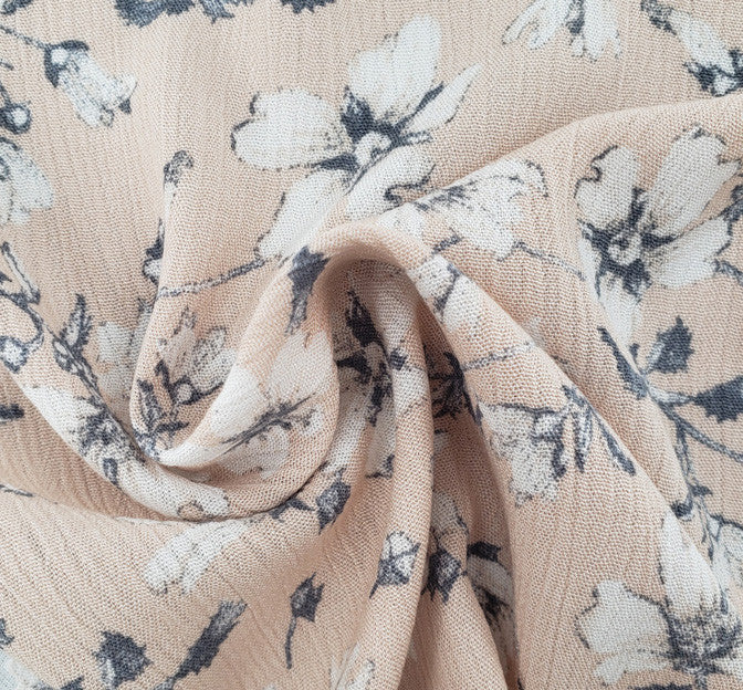 Rayon Crinkle 1D1482 100 Percent Rayon Fabric - Tan Crinkle Texture, 50/52" Width