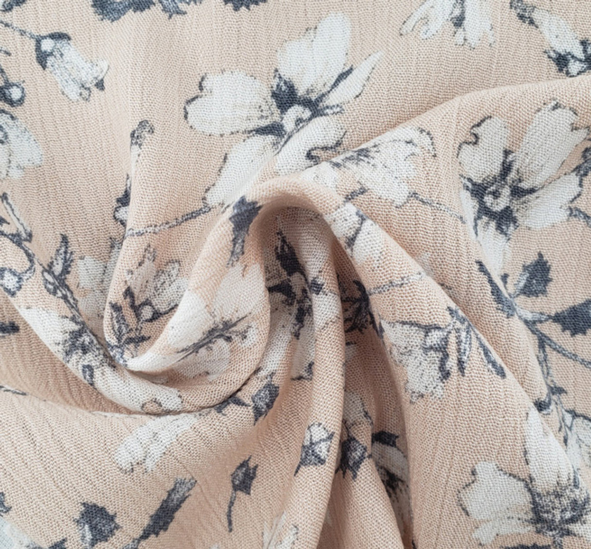 1 Yard Tan Rayon Wide 50/52" Lightweight Woven Crepon Apparel Fabric