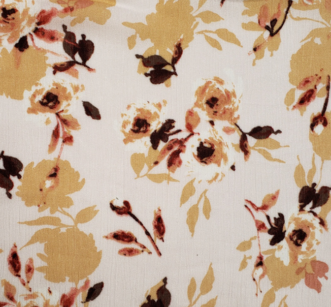 Rayon Crinkle 1D1492 Rayon Fabric - Beige/Mauve Crinkle Texture, 50/52" Width (1 Yard)