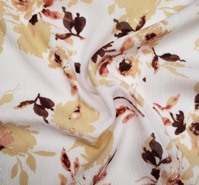 Rayon Crinkle 1D1492 Rayon Fabric - Beige/Mauve Crinkle Texture, 50/52" Width (1 Yard)