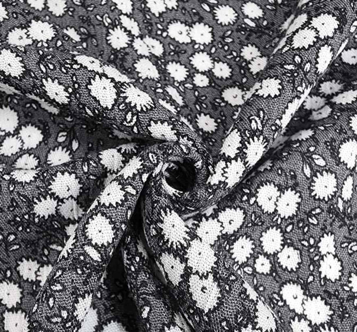 1 Yard 100% Rayon Crinkle Fabric in Polar Night Lightweight Apparel Fabric