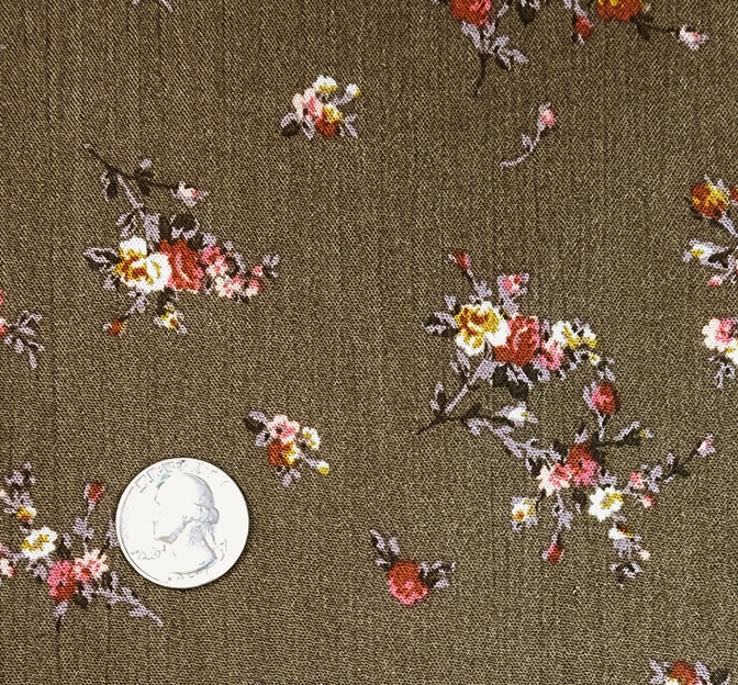 Rayon Crinkle 1D1536 100 Percent Rayon Fabric - Military Olive Crinkle Texture, 50/52" Width