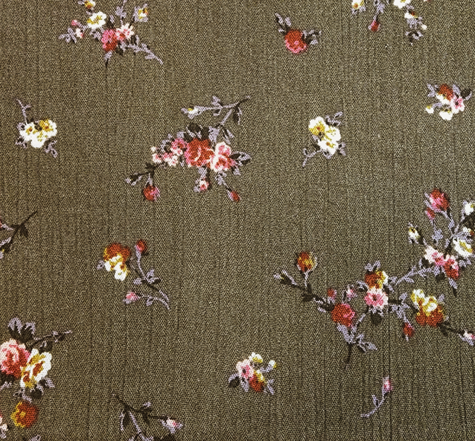 Rayon Crinkle 1D1536 100 Percent Rayon Fabric - Military Olive Crinkle Texture, 50/52" Width