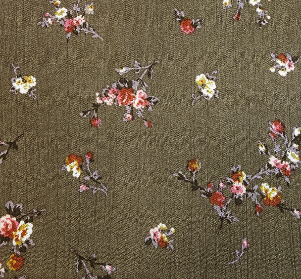 1 yard Military Olive Rayon Crinkle Fabric Soft Lightweight Apparel Rayon Material 50/52 Inch