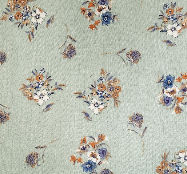 1 Yard Sky Blue Rayon Crinkle Fabric Lightweight Rayon 50/52 Inch Width