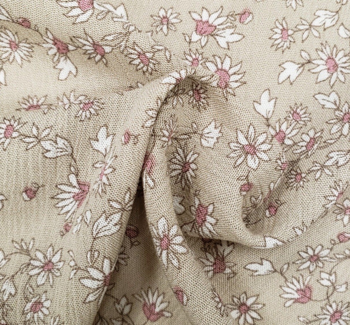 1 Yard Rayon Crinkle Cream Bread Fabric,50/52" Wide Lightweight Apparel Material