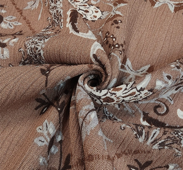 1 Yard Rose Rayon Crinkle Crepon Fabric Lightweight Apparel 50/52 Inches Wide