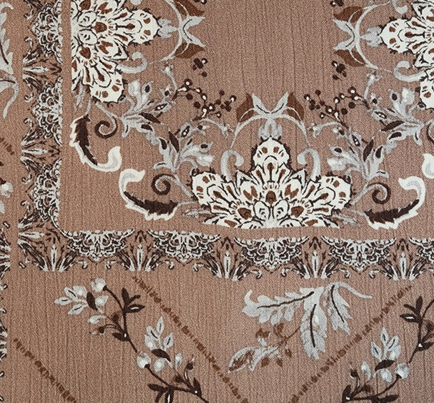 1 Yard Rose Rayon Crinkle Crepon Fabric Lightweight Apparel 50/52 Inches Wide