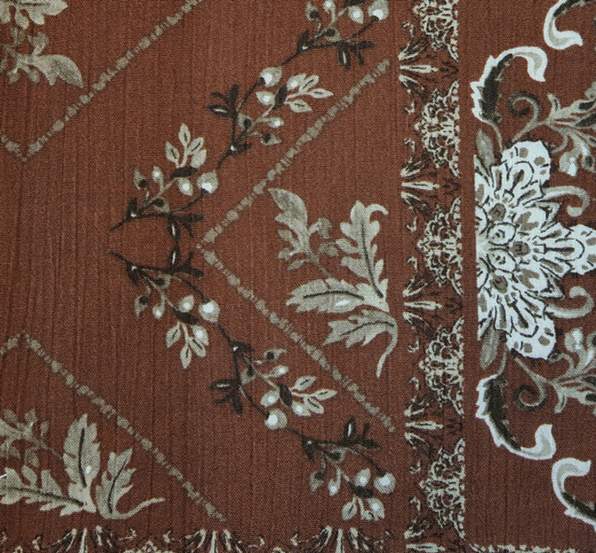 1 Yard Rust Rayon Crinkle Crepon Apparel Fabric, 50/52” Wide