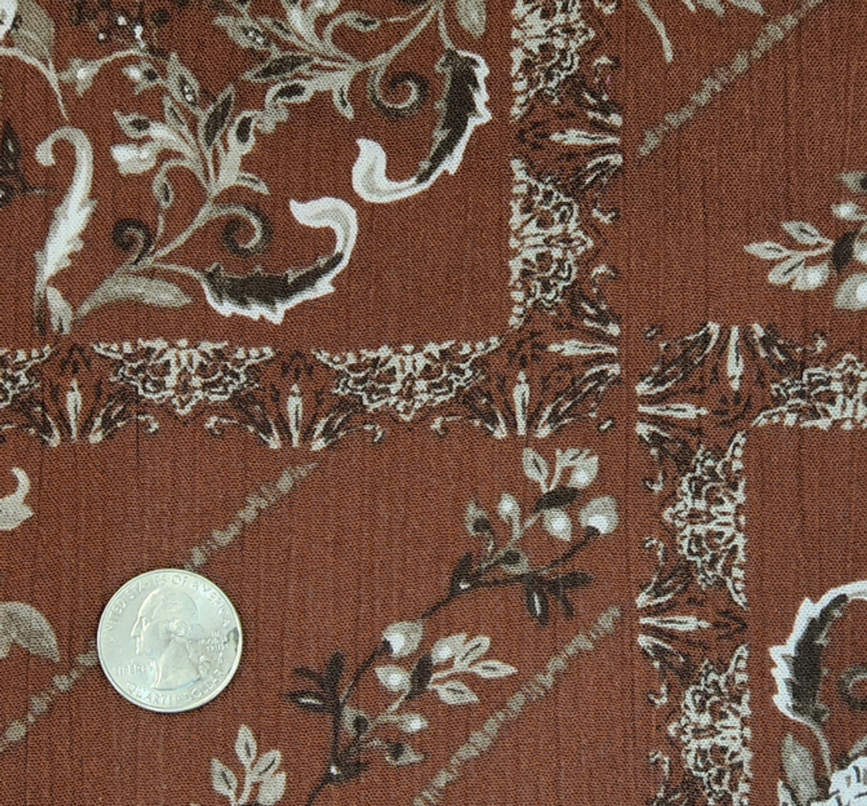 1 Yard Rust Rayon Crinkle Crepon Apparel Fabric, 50/52” Wide