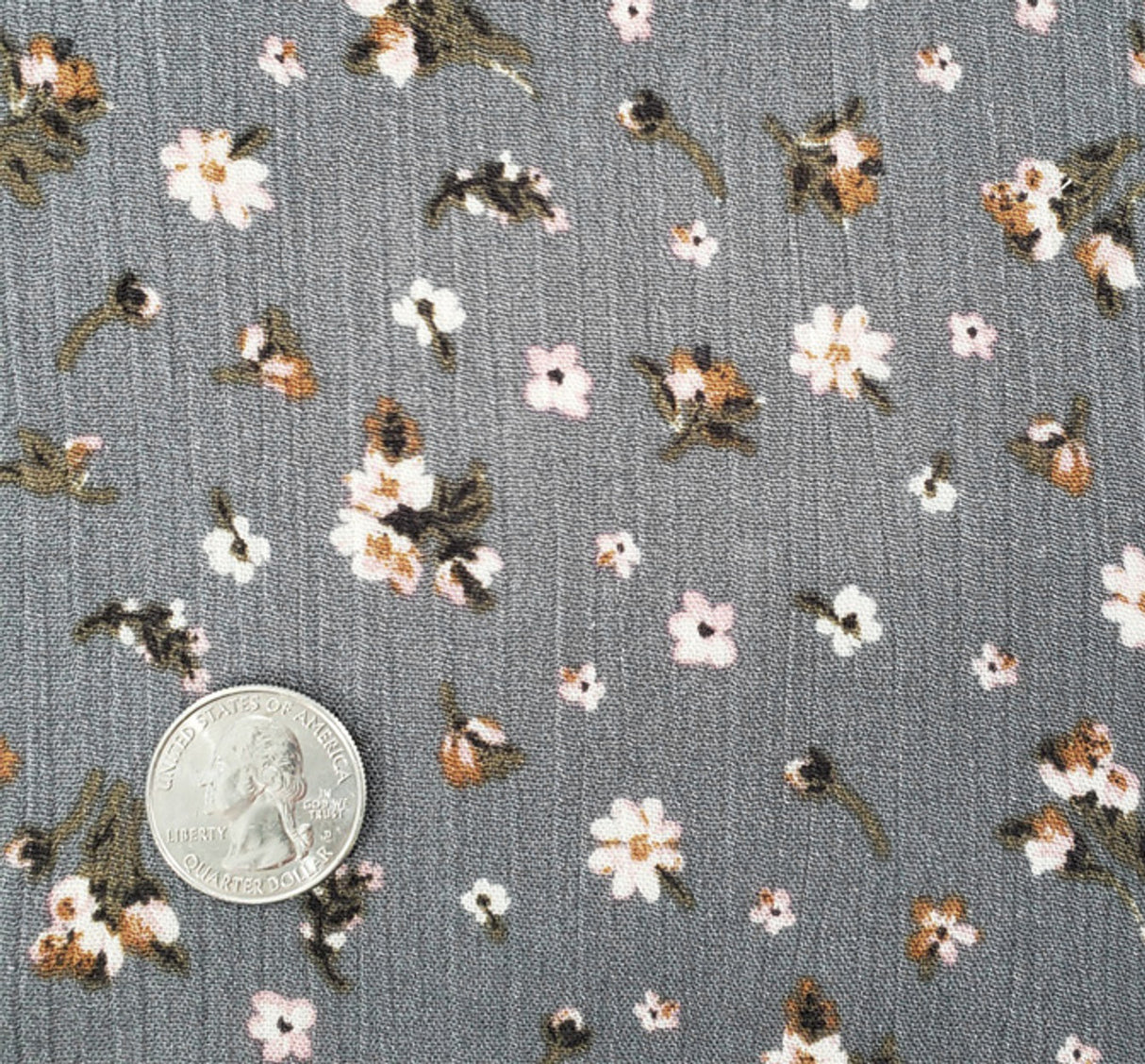 1 Yard Warm Gray Rayon Crinkle Crepon Fabric, Lightweight 50/52" Wide Apparel Fabric