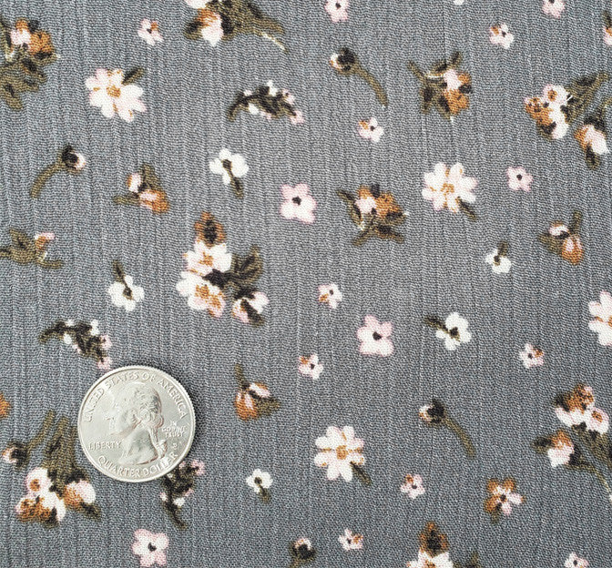Rayon Crinkle 1D1615 Rayon Fabric - Warm Gray Crinkle Texture, 50/52" Width (1 Yard)