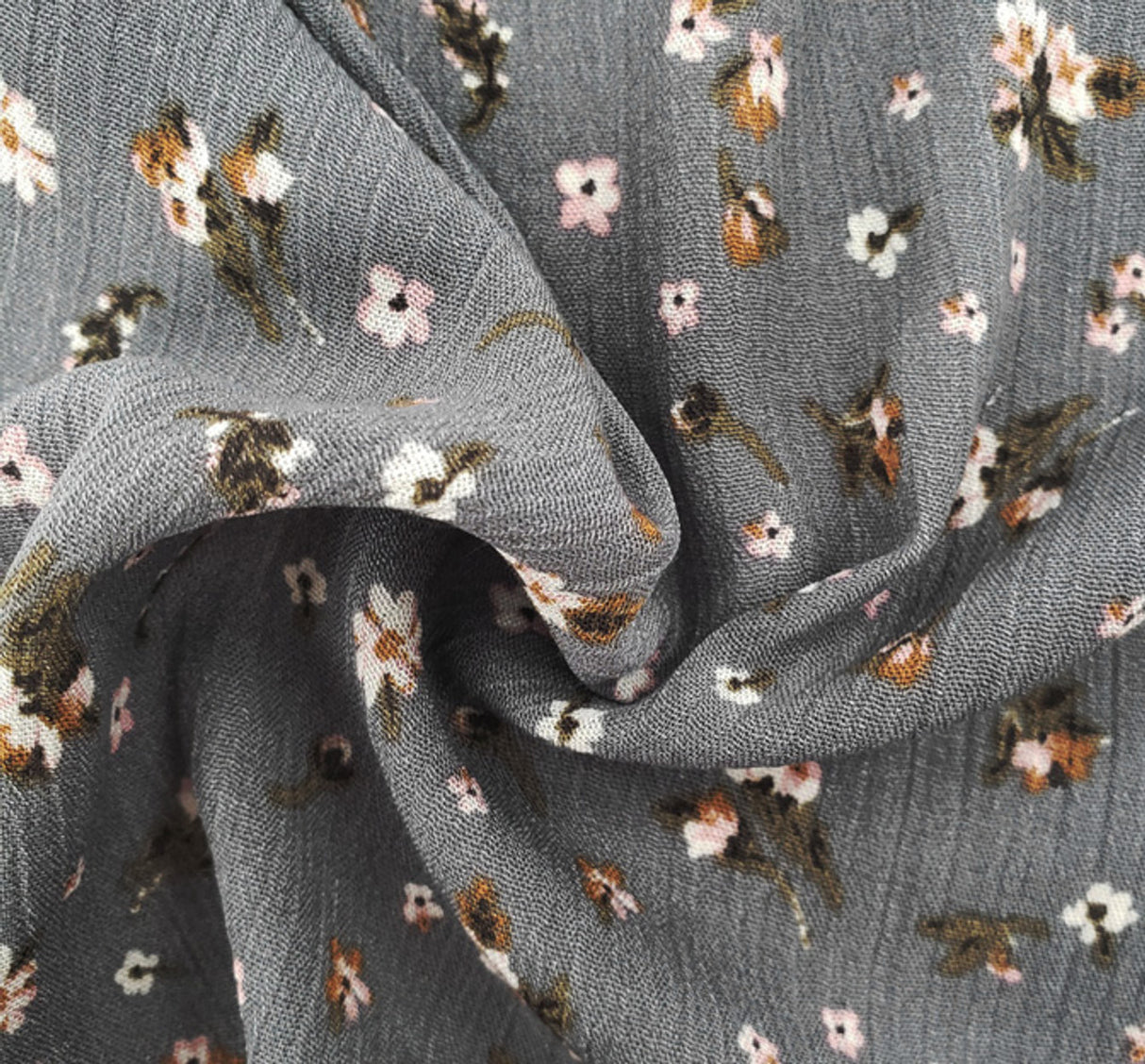 1 Yard Warm Gray Rayon Crinkle Crepon Fabric, Lightweight 50/52" Wide Apparel Fabric