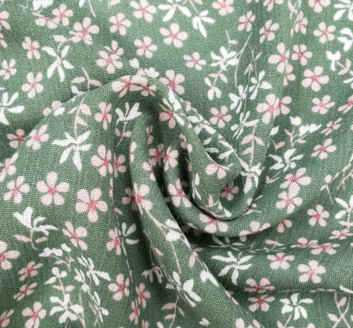 1 Yard Rayon Crinkle Dark Ivy Crepon Fabric, 100% Rayon, 50/52" Wide, Lightweight & Drapable