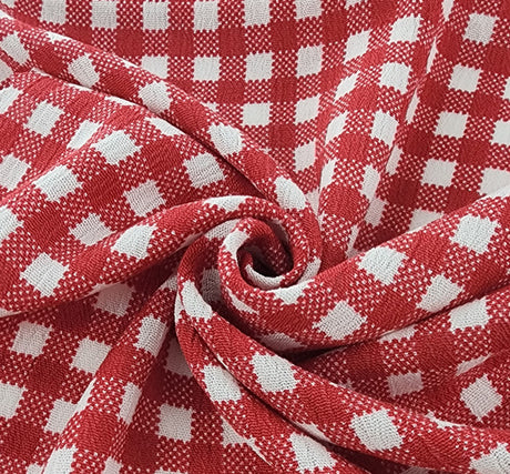 1 Yard Mars Red Rayon Crinkle Apparel Fabric, 50/52" Wide Lightweight Textured Crepon