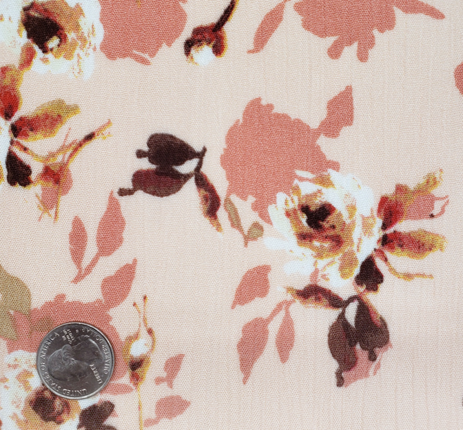 Rayon Crinkle 1D1492 Rayon Fabric - Coral/Gold Crinkle Texture, 50/52" Width