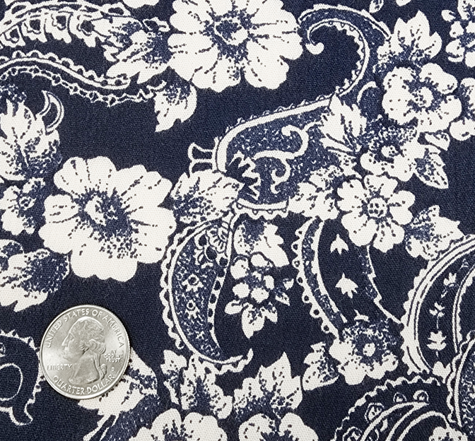 Rayon Crinkle 1D653 Navy Rayon Fabric - Navy Textured, 50/52" Width (1 Yard)