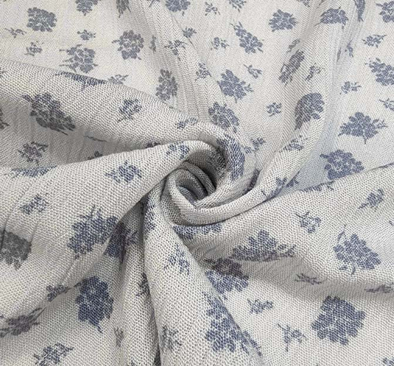 1 Yard Breathable Cool Gray Rayon Crinkle Fabric Perfect For Dresses Blouses Skirts Apparel 50/52" Width