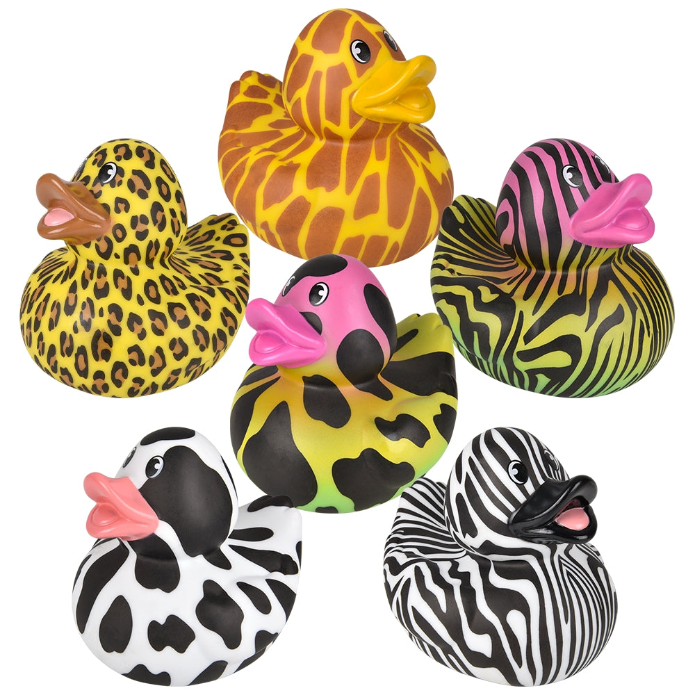 Animal Print Rubber Duckies 6" (1 DZ)