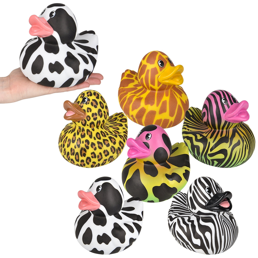 Animal Print Rubber Duckies 6" (1 DZ)
