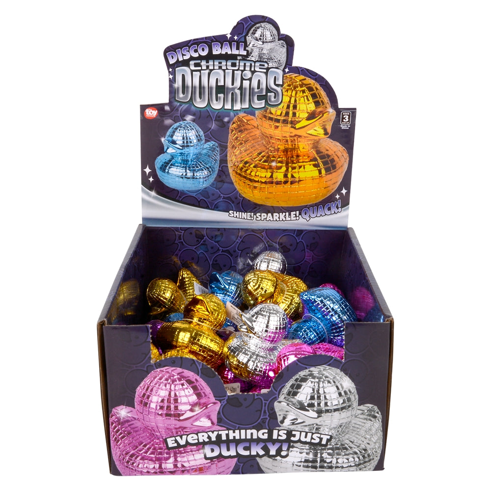 Disco Ball Chrome Duckies (24 Pc Display)