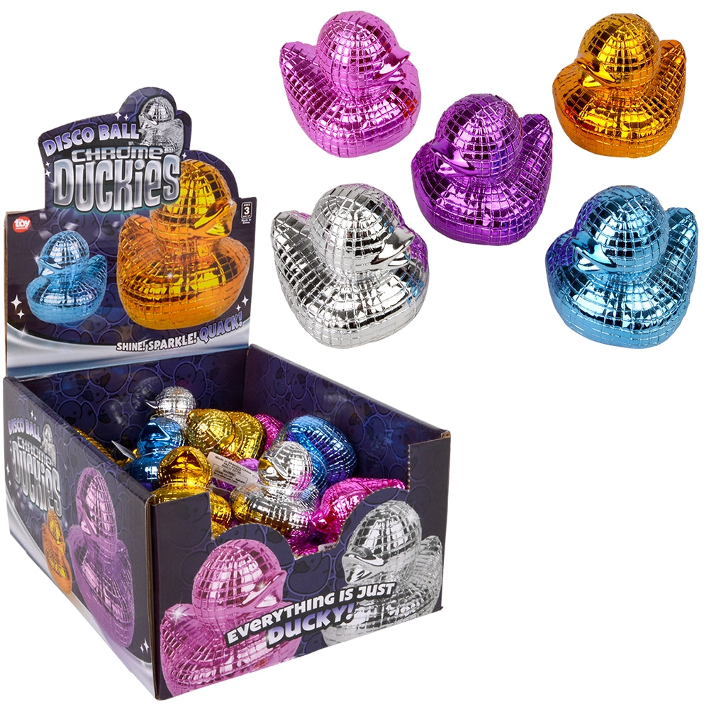 Disco Ball Chrome Duckies (24 Pc Display)