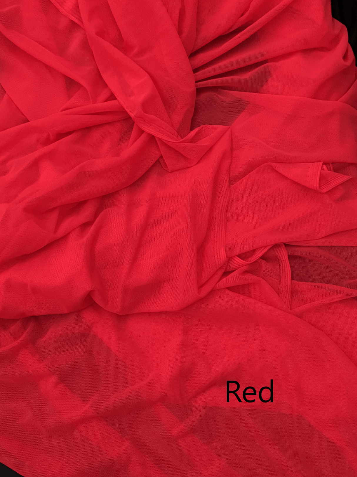 Power Mesh Nylon Spandex Fabric - Red, Sheer Mesh, 60" Width