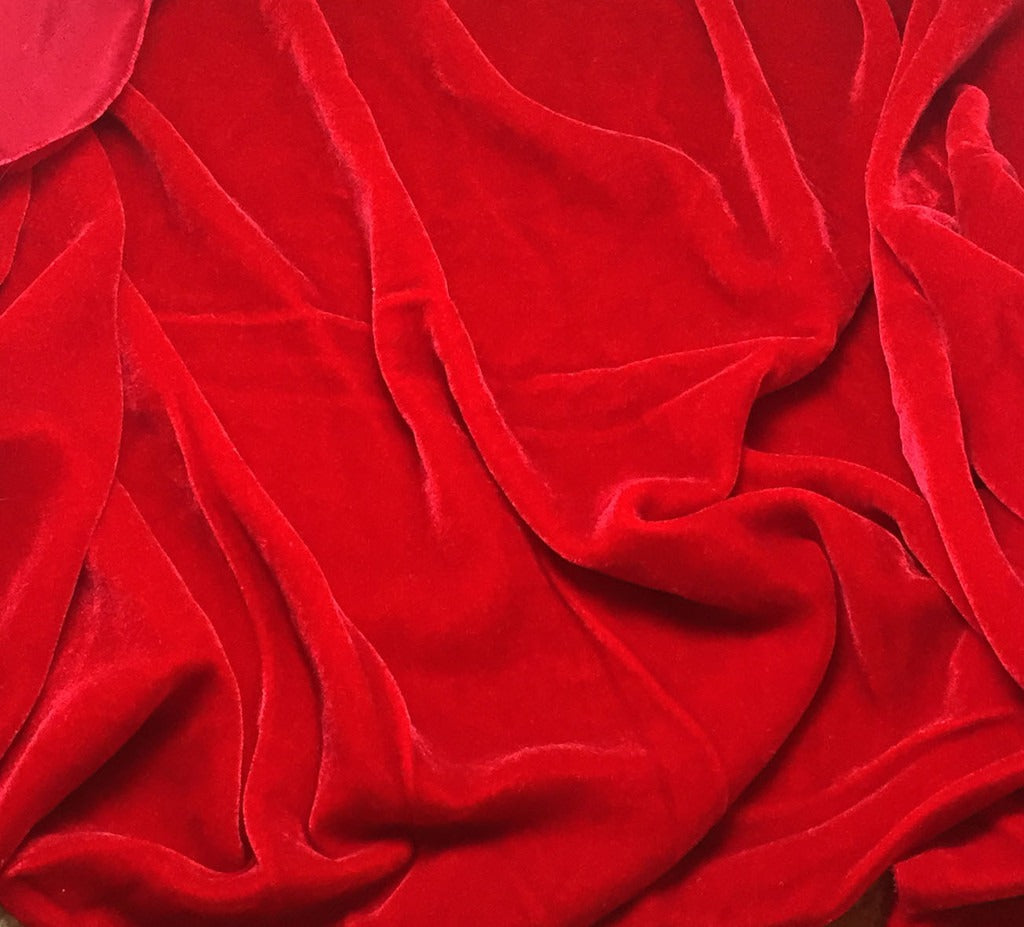 Premium Silk Rayon Velvet Fabric - Azalea, 45" Width (1 Yard)