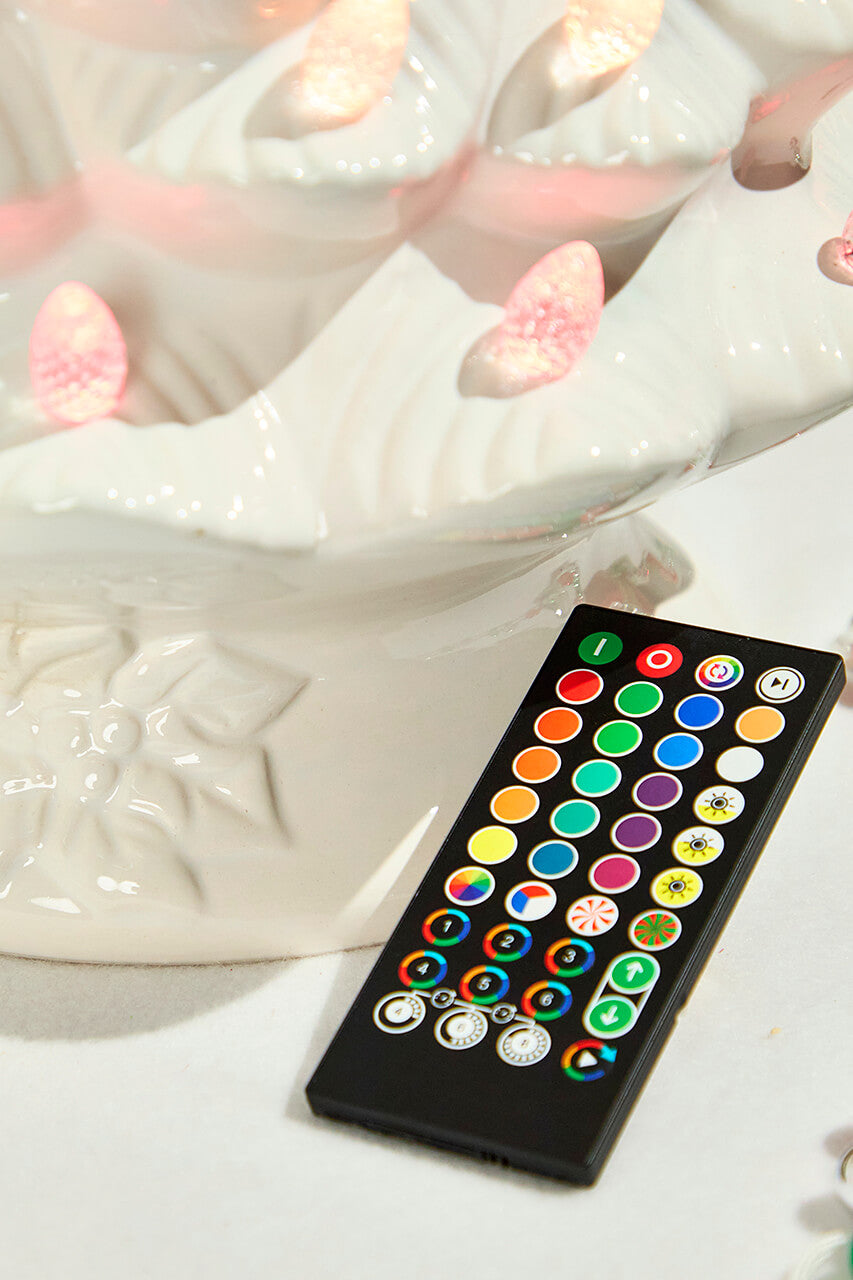 24" Ceramic Nostalgic RGB Tree - White