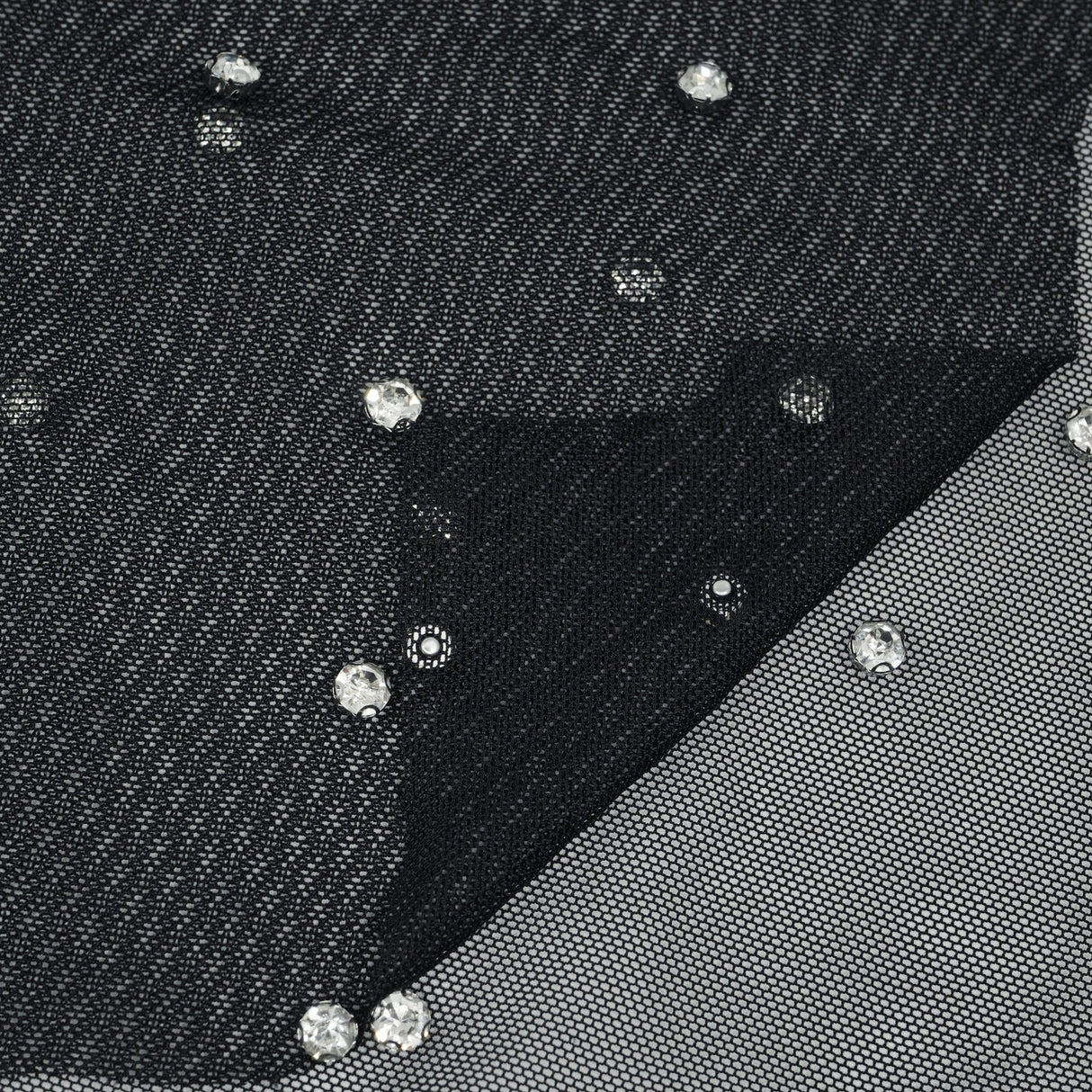 Rhinestone Stretch Mesh Fabric