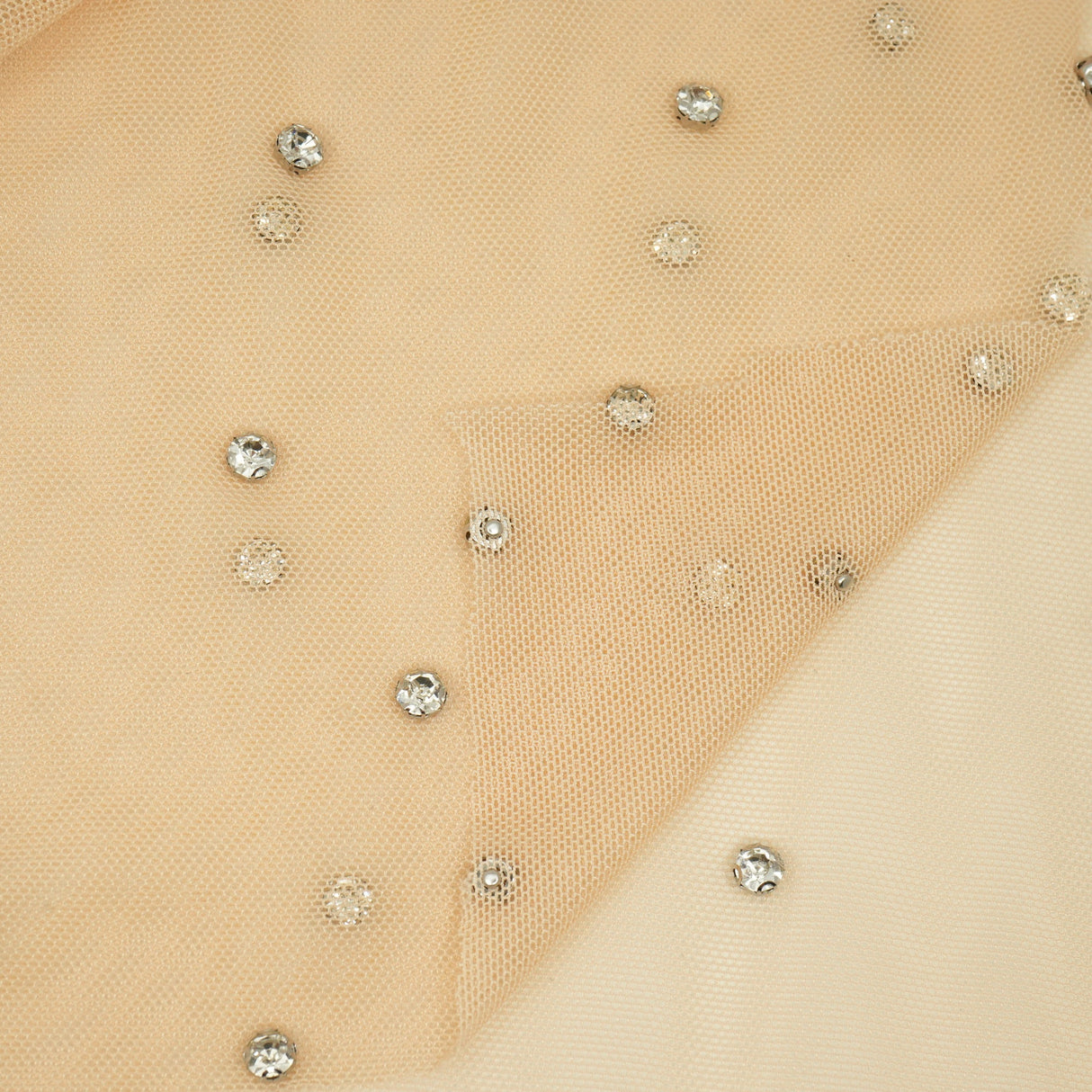 Rhinestone Stretch Mesh Fabric