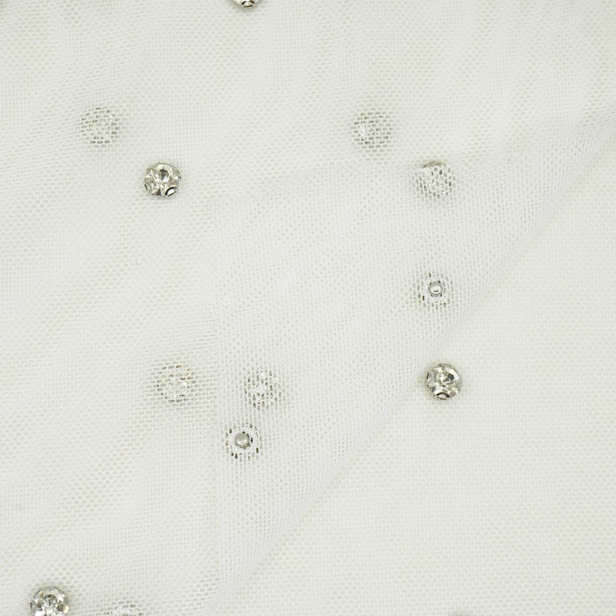 Rhinestone Stretch Mesh Fabric
