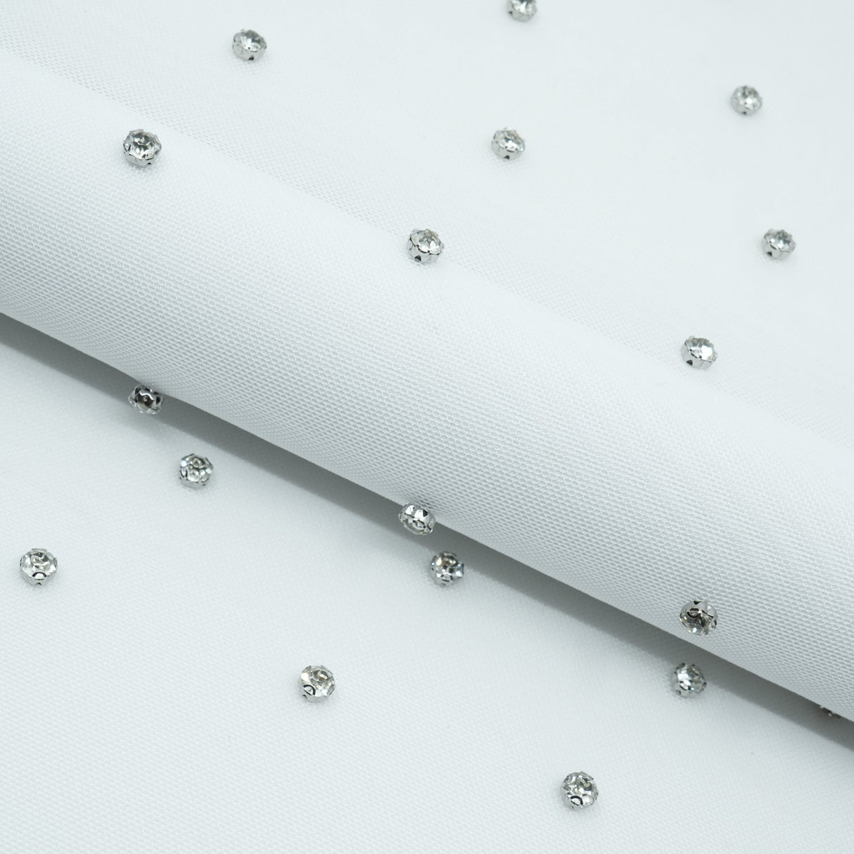 Rhinestone Stretch Mesh Fabric