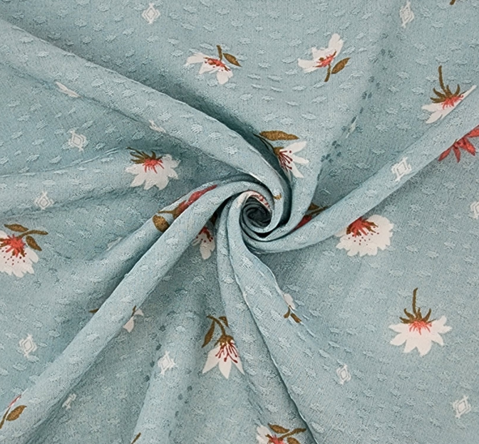 Rayon Jacquard Dobby Dot 1D1161 Seafoam Rayon Fabric - Seafoam Dobby Dot, 53/54" Width