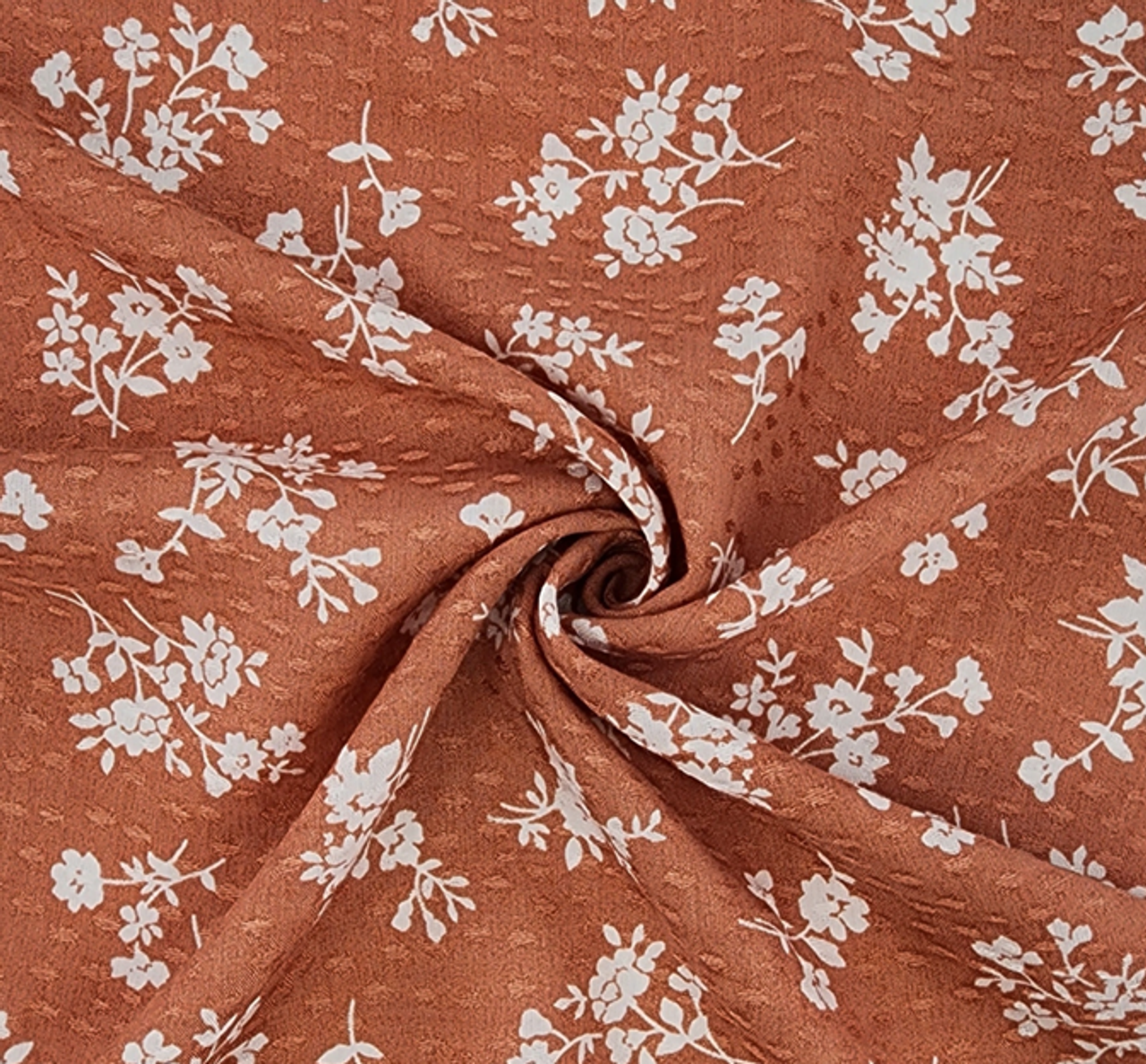 1 Yard Elegant Brown Rayon Dobby Dot Jacquard 53/54" Wide Fabric for Dresses & Apparel