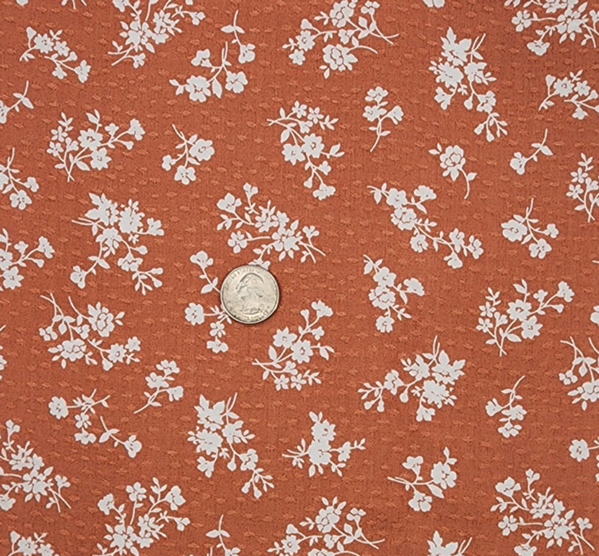 1 Yard Brown Rayon Dobby Dot Jacquard Fabric Lightweight Textured Material for Dresses 53/54" Wide