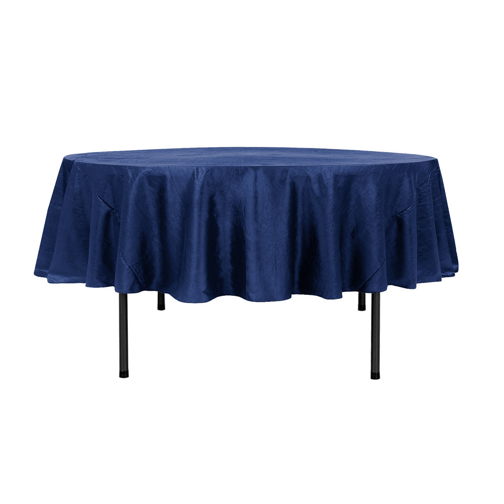90″ Royal Blue Crinkle Crushed Taffeta Round Tablecloth