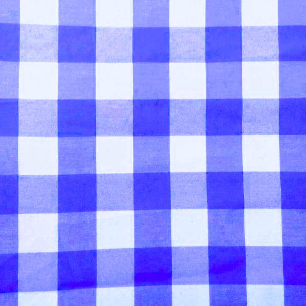 1″ One Inch Royal Checkered Gingham Poly Cotton Fabric,